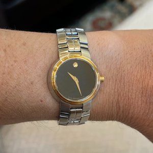 Movado museum watch two tone face EXCELLENT condition!